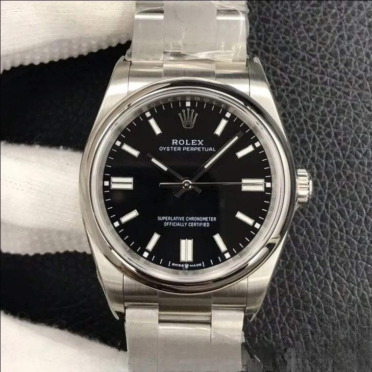 Rolex oyster perpetual black dial scratch proof 36mm swiss replica m126000.0002