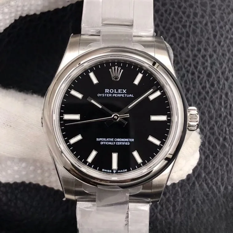 Rolex oyster perpetual black dial stainless steel 31mm swiss replica m277200.0002