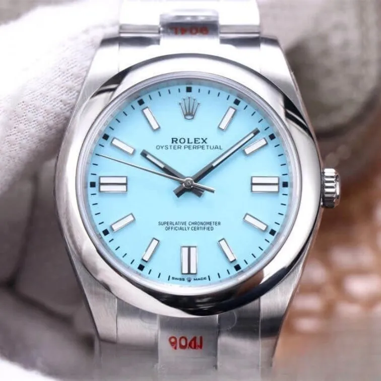 Rolex oyster perpetual blue dial stainless steel 41mm swiss replica m124300.0003
