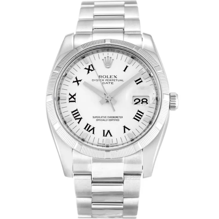 Rolex Oyster Perpetual Date Automatic White 115210 34MM