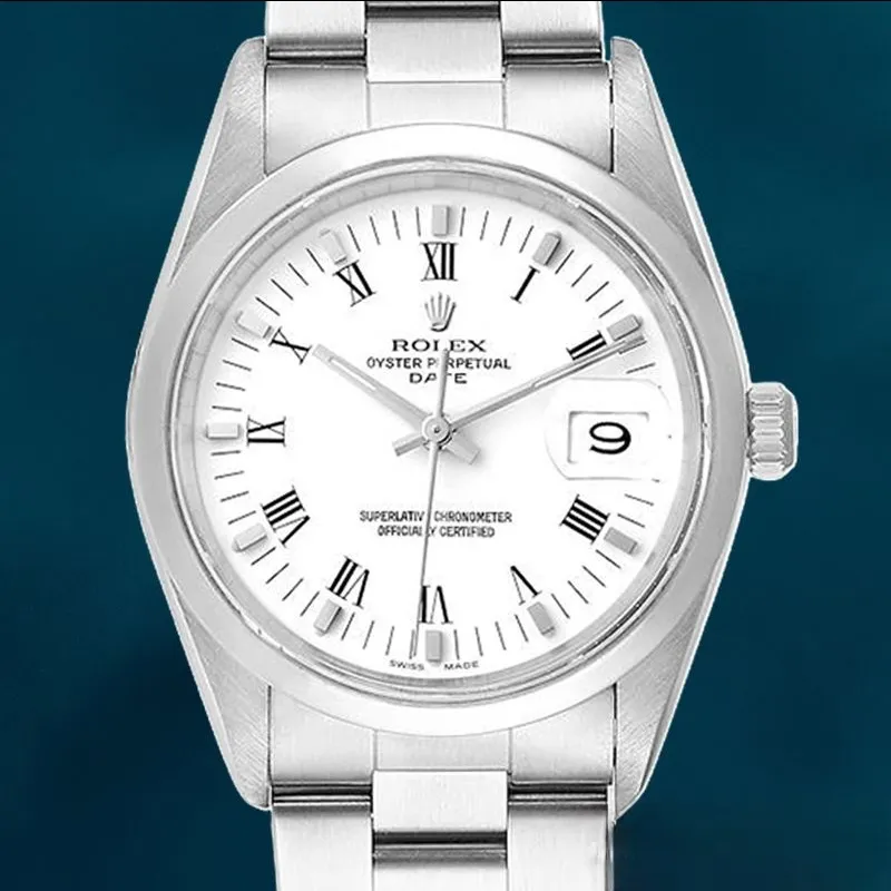 Rolex Oyster Perpetual Date Automatic White 15000 34MM