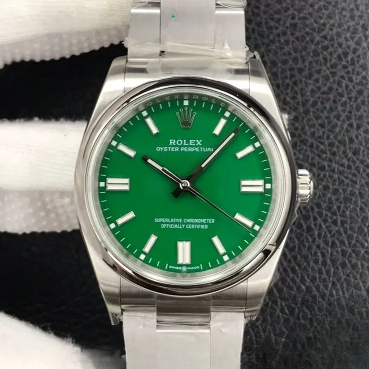 Rolex oyster perpetual green dial scratch proof 36mm swiss replica m126000.0005