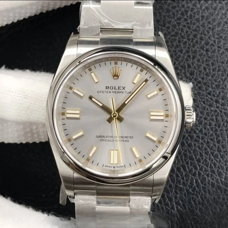 Rolex oyster perpetual grey dial scratch proof 36mm swiss replica m126000.0001