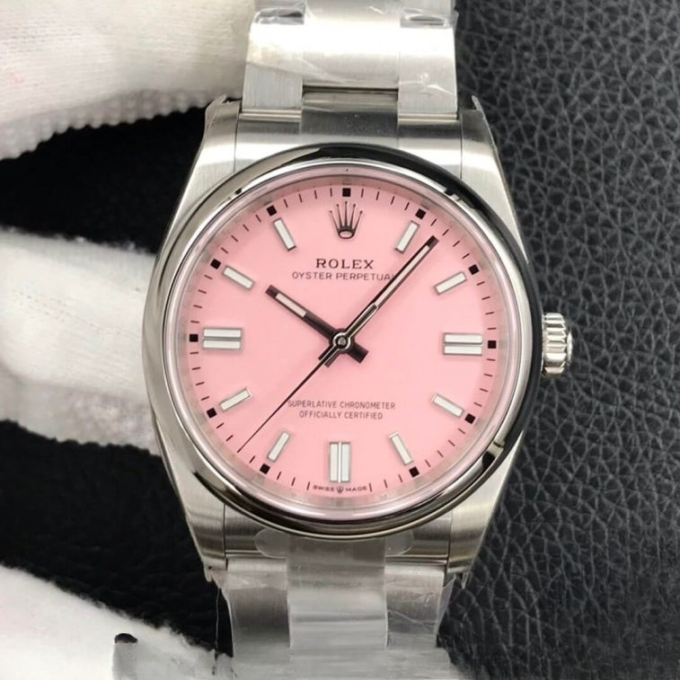Rolex oyster perpetual pink dial stainless steel 36mm swiss replica m126000.0008