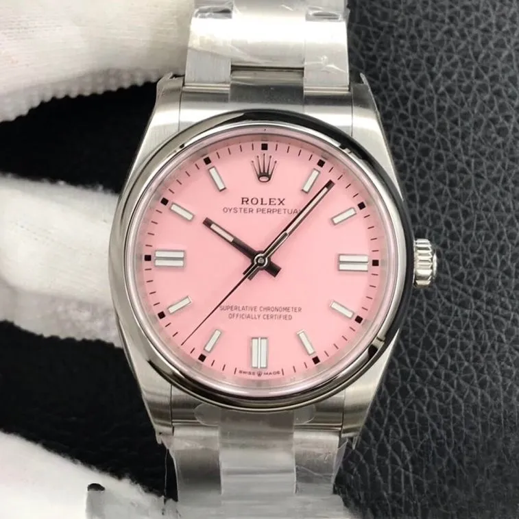 Rolex oyster perpetual pink dial stainless steel 36mm swiss replica m126000.0008