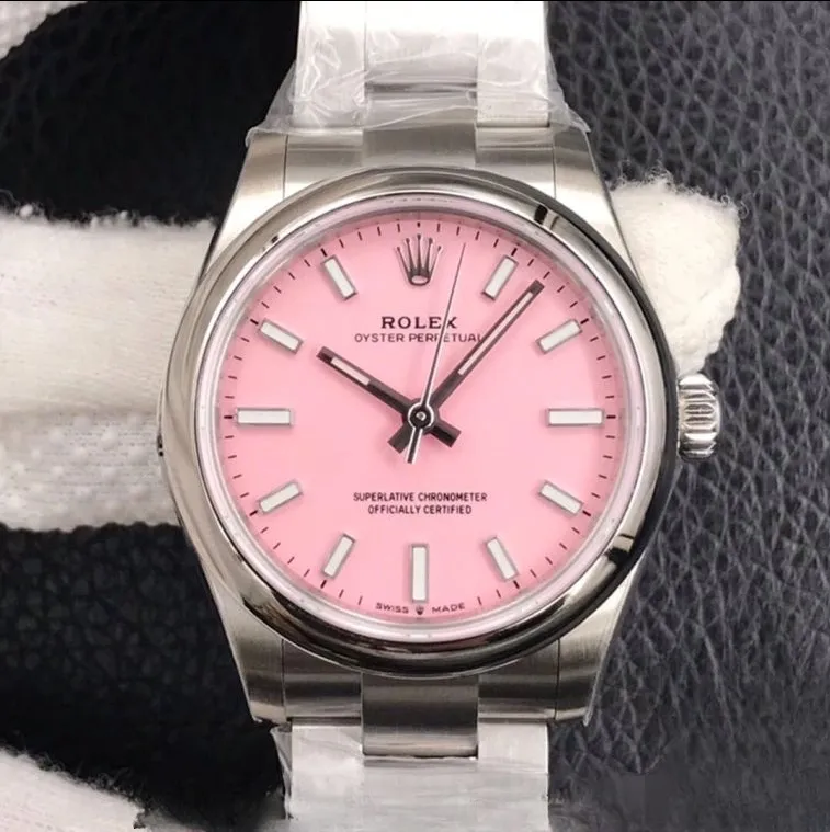Rolex oyster perpetual pink dial stainless steel 31mm swiss replica m277200.0004