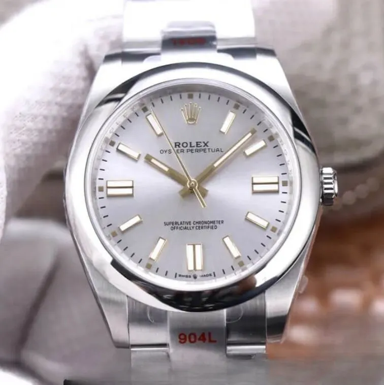 Rolex oyster perpetual silver dial stainless steel 41mm swiss replica m124300.0001