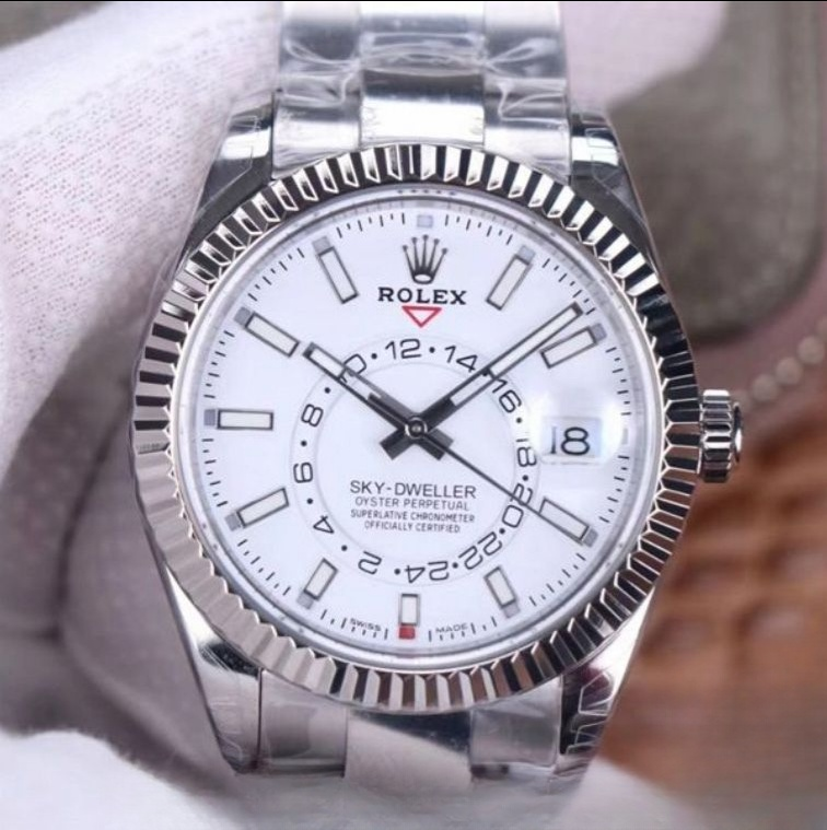 Rolex sky dweller white dial stainless steel 42mm swiss replica m326934.0001