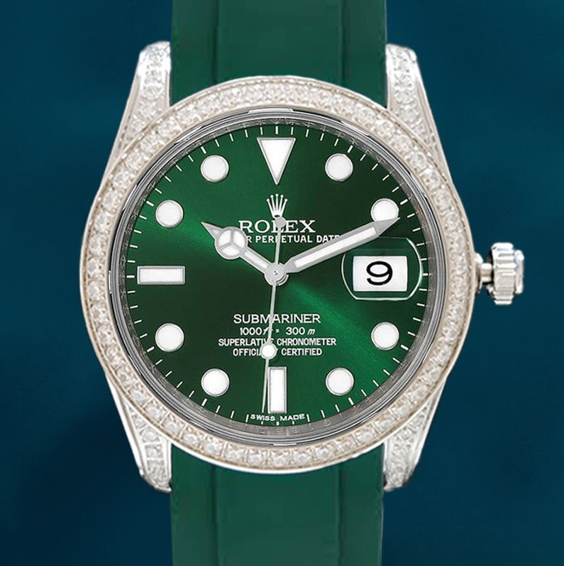 Rolex Submariner Men’s 40mm 116610 Silver-tone Green Dial Swiss Replica Watch