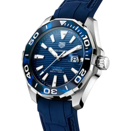 TAG Heuer Aquaracer Men Automatic Blue Rubber Watch WAY201P.FT6178 photo 2