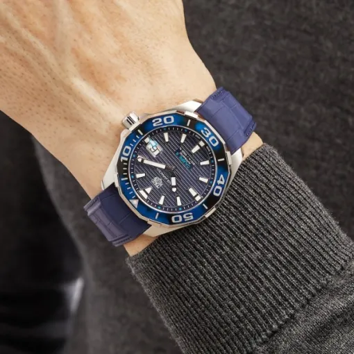 TAG Heuer Aquaracer Men Automatic Blue Rubber Watch WAY201P.FT6178 photo 4