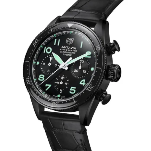 TAG Heuer Autavia Men Automatic Black Alligator Watch CBE511C.FC8280 photo 2