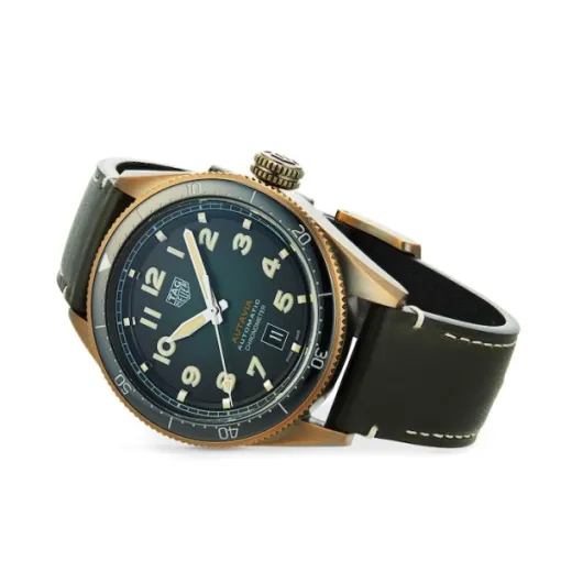 TAG Heuer Autavia Men Automatic Green Leather Watch WBE5190.FC8268 photo 4