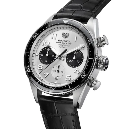 TAG Heuer Autavia Men Automatic Silver Alligator Watch CBE511B.FC8279 - Photo 2
