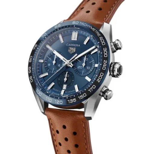 TAG Heuer Carrera Men Automatic Blue Leather Watch CBN2A1A.FC6537 photo 2