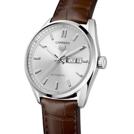 TAG Heuer Carrera Men Automatic Silver Leather Watch WBN2011.FC6484 - Photo 2