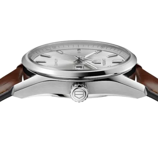 TAG Heuer Carrera Men Automatic Silver Leather Watch WBN2011.FC6484 - Photo 3