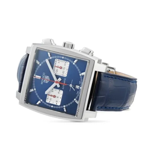 TAG Heuer Monaco Men Automatic Blue Leather Watch CBL2111.FC6453 photo 5