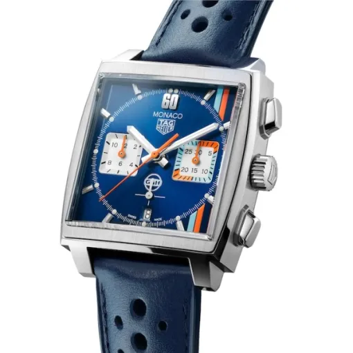 TAG Heuer Monaco Men Automatic Blue Leather Watch CBL2115.FC6494 photo 2