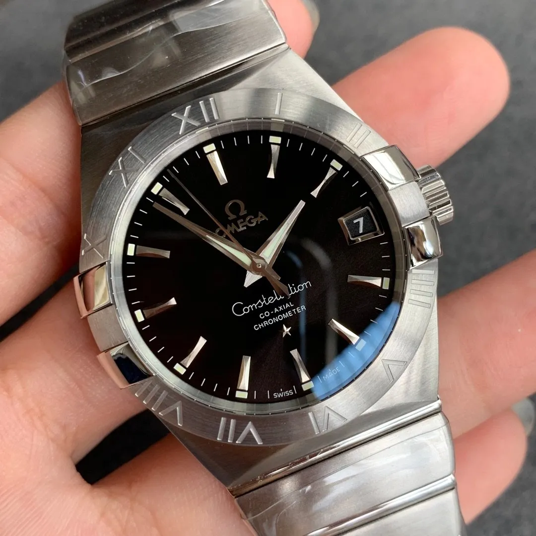 VS Factory Omega Constellation 38mm Black Sunburst Dial Steel Bezel Stainless Steel Bracelet (123.10.38.21.01.001) 1:1 Super Clone - DD8500 Movement - VS Factory Official photo 3
