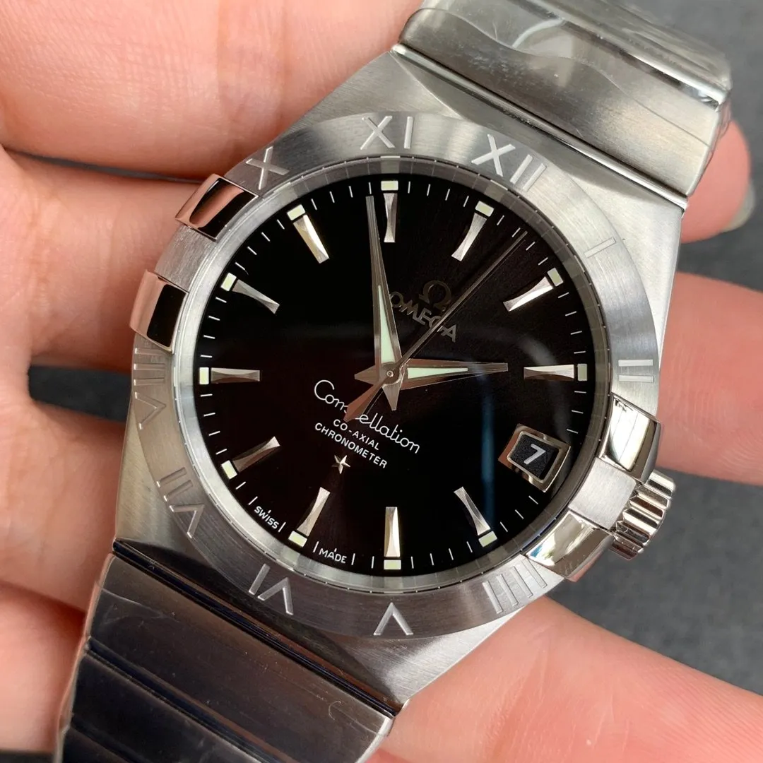VS Factory Omega Constellation 38mm Black Sunburst Dial Steel Bezel Stainless Steel Bracelet (123.10.38.21.01.001) 1:1 Super Clone - DD8500 Movement - VS Factory Official photo 4