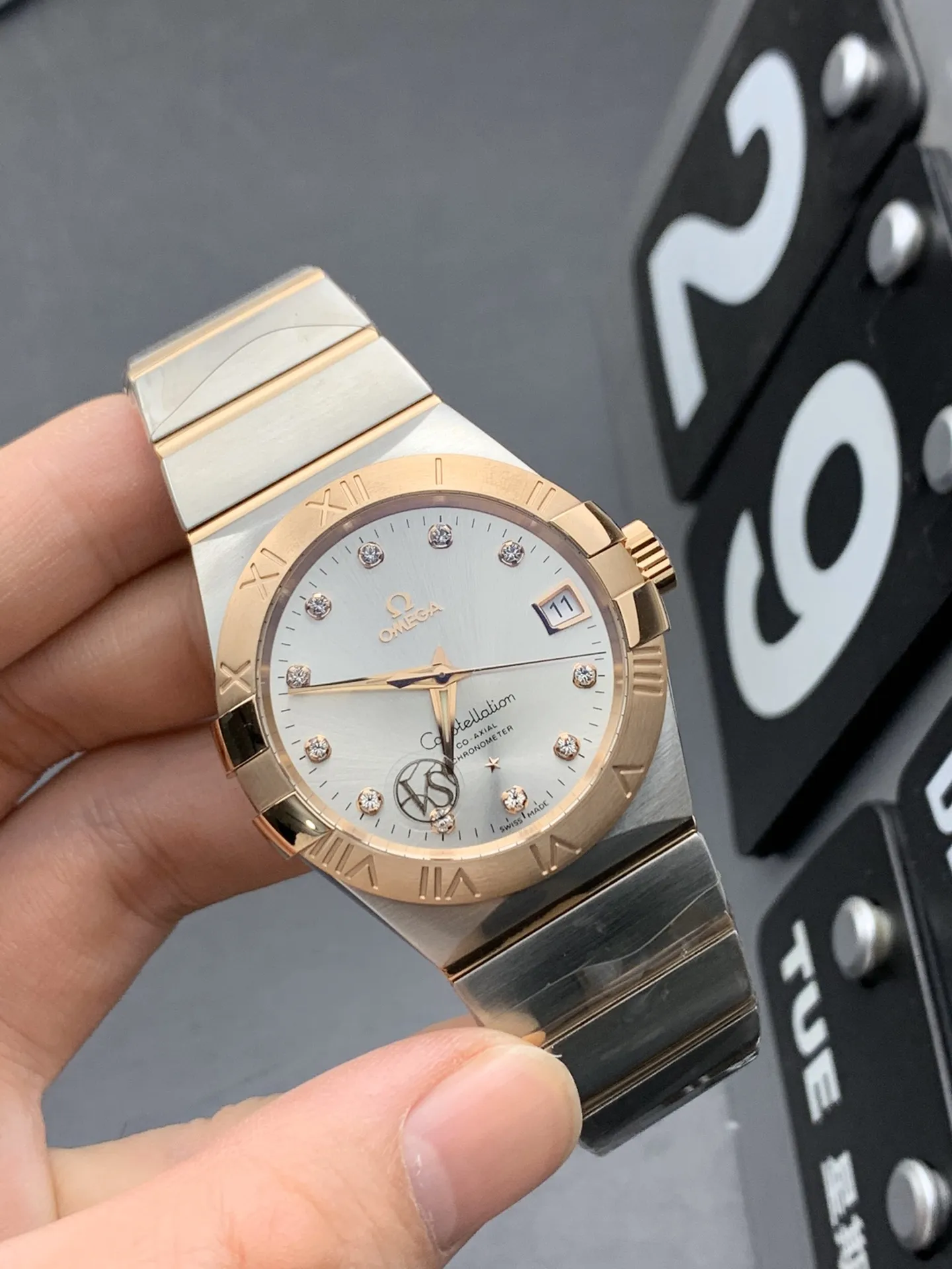 VS Factory Omega Constellation 38mm Two-Tone Rose Gold Diamond Dial (123.20.38.21.52.001) 1:1 Super Clone - DD8500 Movement - VS Factory Official photo 3