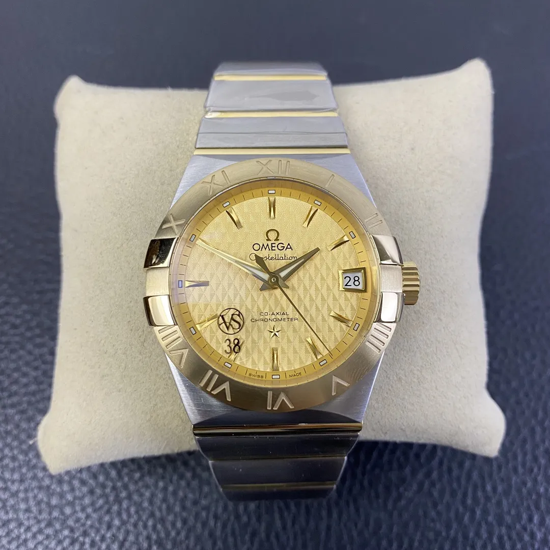 VS Factory Omega Constellation 38mm Two-Tone Yellow Gold Textured Dial (123.20.38.21.08.001) 1:1 Super Clone - DD8500 Movement - VS Factory Official
