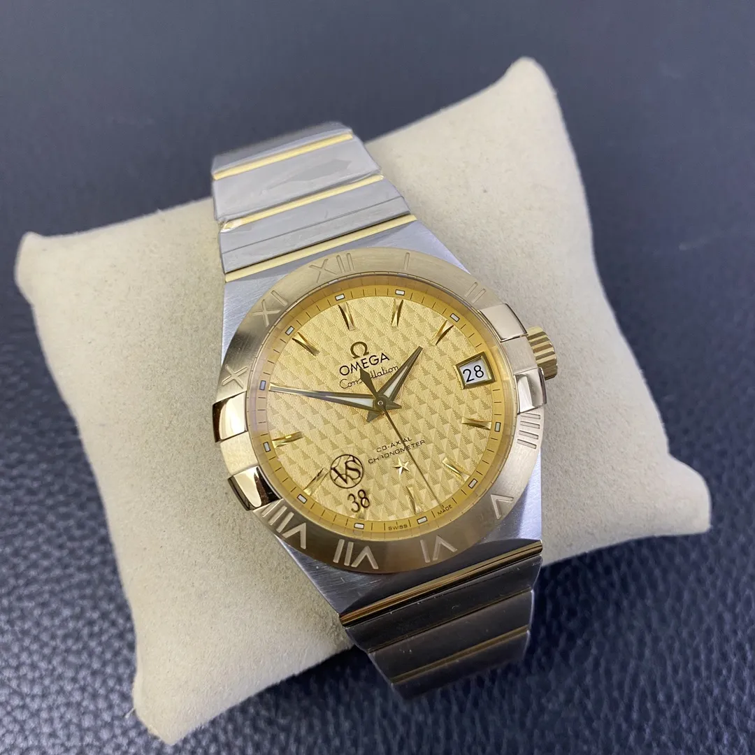 VS Factory Omega Constellation 38mm Two-Tone Yellow Gold Textured Dial (123.20.38.21.08.001) 1:1 Super Clone - DD8500 Movement - VS Factory Official photo 3