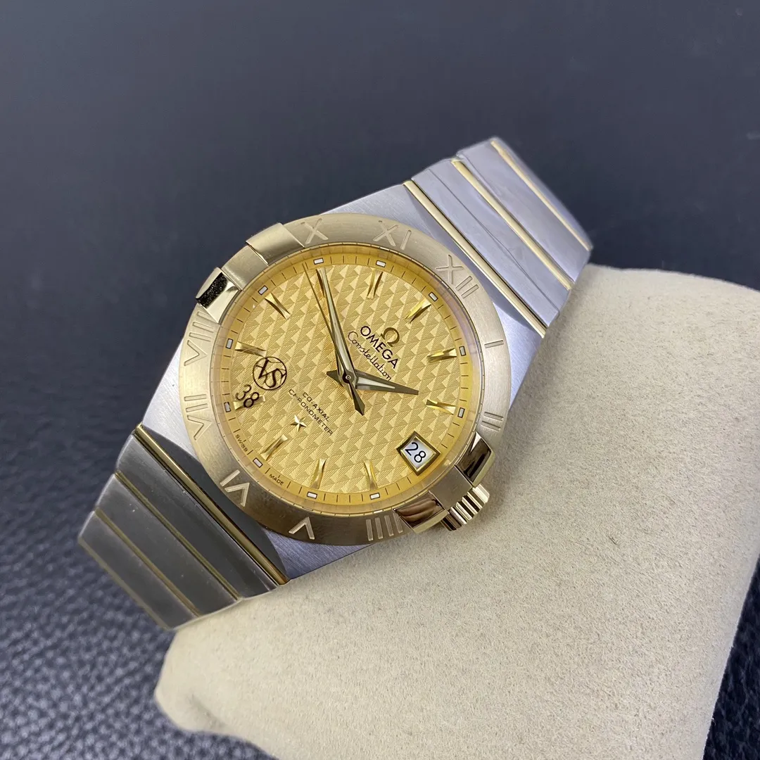 VS Factory Omega Constellation 38mm Two-Tone Yellow Gold Textured Dial (123.20.38.21.08.001) 1:1 Super Clone - DD8500 Movement - VS Factory Official photo 5