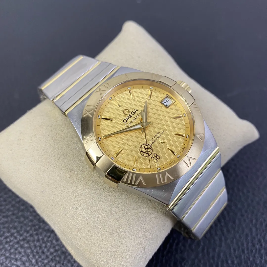 VS Factory Omega Constellation 38mm Two-Tone Yellow Gold Textured Dial (123.20.38.21.08.001) 1:1 Super Clone - DD8500 Movement - VS Factory Official photo 6