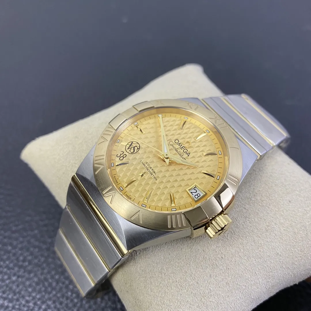 VS Factory Omega Constellation 38mm Two-Tone Yellow Gold Textured Dial (123.20.38.21.08.001) 1:1 Super Clone - DD8500 Movement - VS Factory Official photo 7