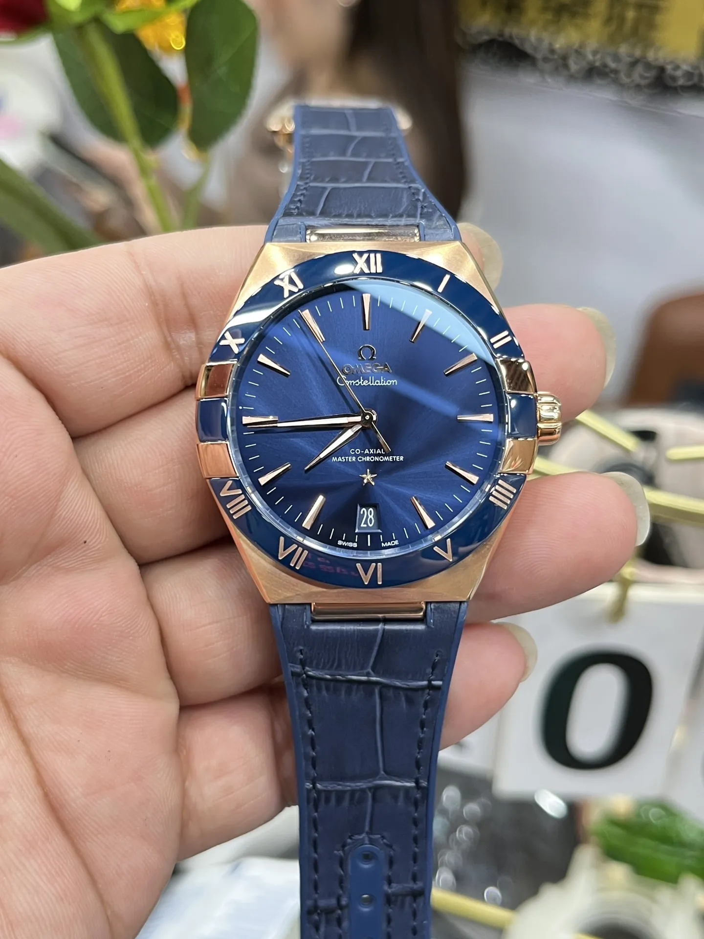 VS Factory Omega Constellation 41mm 18K Sedna Gold Blue Ceramic Bezel (131.63.41.21.03.001) 1:1 Super Clone - DD8900 Movement - VS Factory Official