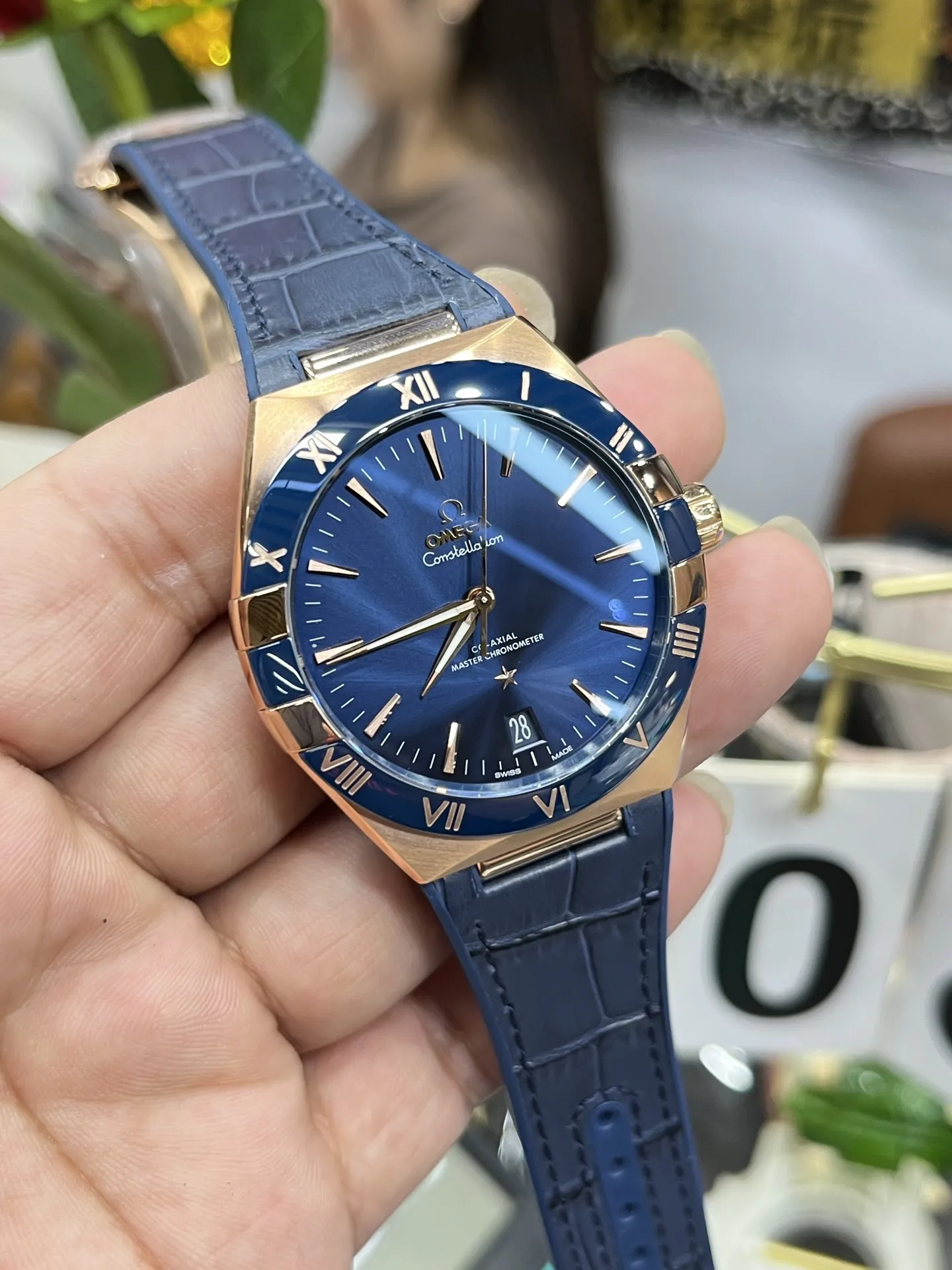 VS Factory Omega Constellation 41mm 18K Sedna Gold Blue Ceramic Bezel (131.63.41.21.03.001) 1:1 Super Clone - DD8900 Movement - VS Factory Official photo 4