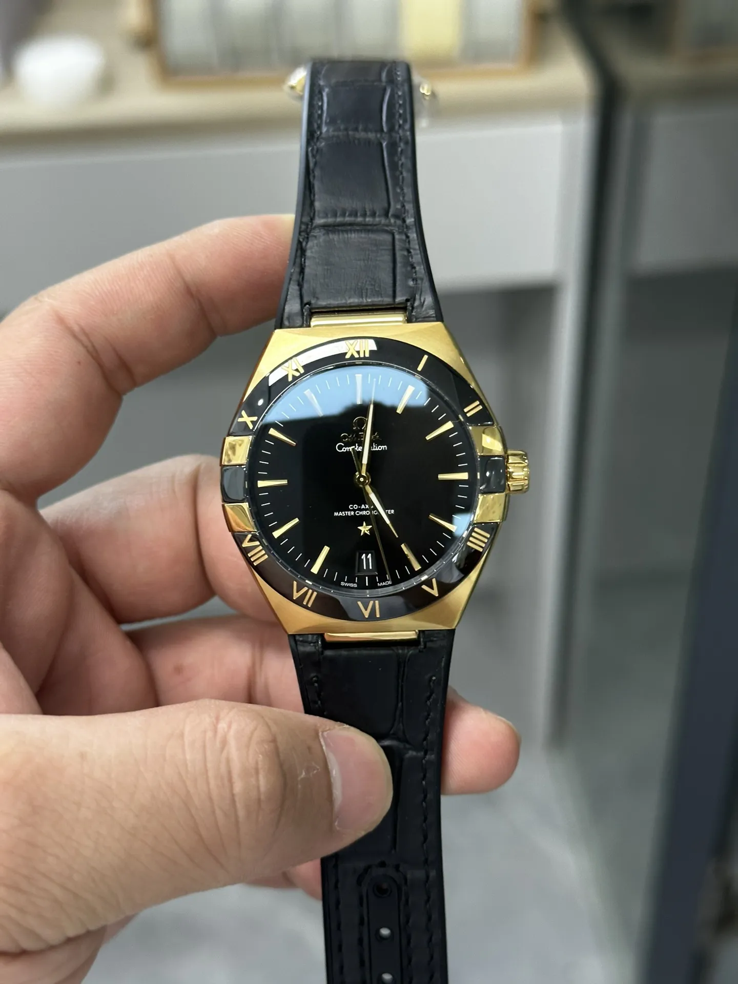 VS Factory Omega Constellation 41mm Yellow Gold Black Ceramic (131.63.41.21.01.001) 1:1 Super Clone - DD8900 Movement - VS Factory Official photo 2