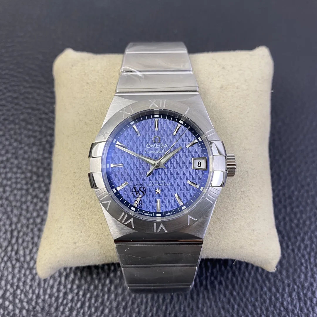 VS Factory Omega Constellation Co-Axial 38mm Blue Textured Dial (123.10.38.21.03.001) 1:1 Super Clone -DD8500 Movement - VS Factory Official