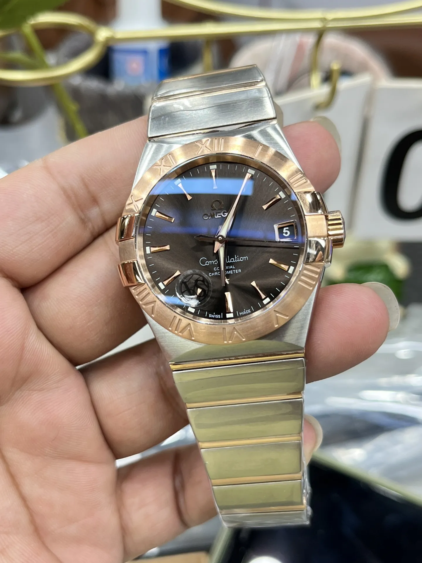 VS Factory Omega Constellation Co-Axial 38mm Two-Tone Sedna Gold Brown Dial (123.20.38.21.13.001) 1:1 Super Clone -DD8500 Movement - VS Factory Official photo 6