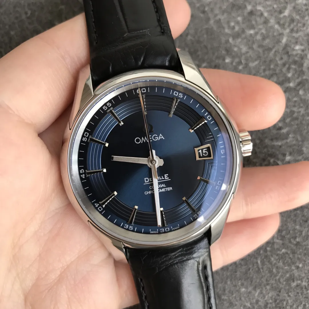 VS Factory Omega De Ville Hour Vision 41mm Blue Dial Black Strap (433.13.41.21.03.001) 1:1 Super Clone -DD8900 Movement - VS Factory Official