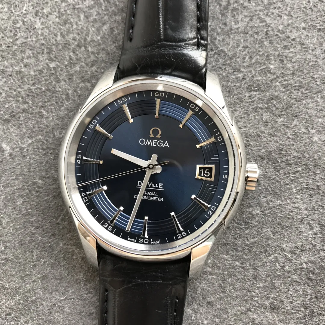 VS Factory Omega De Ville Hour Vision 41mm Blue Dial Black Strap (433.13.41.21.03.001) 1:1 Super Clone -DD8900 Movement - VS Factory Official photo 3