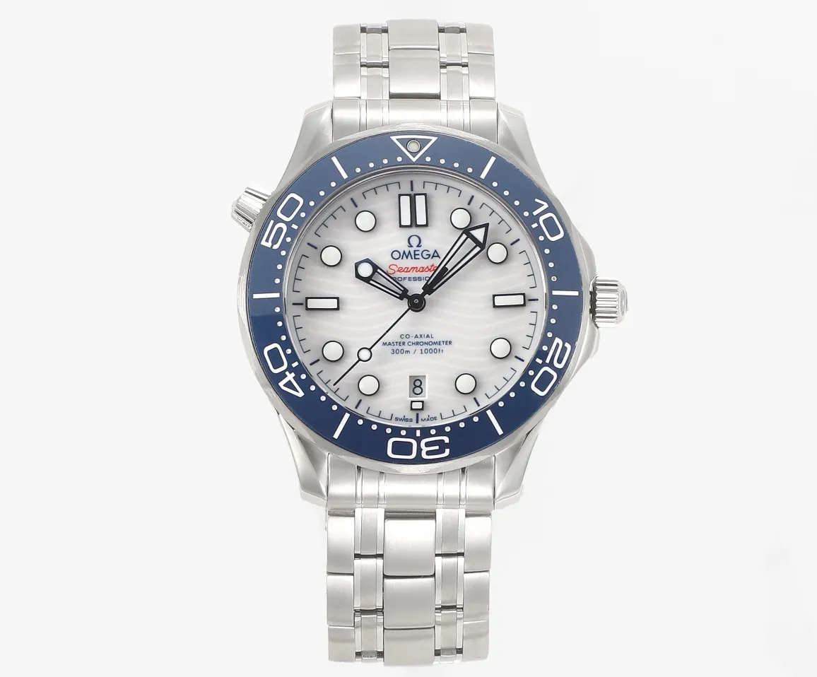VS Factory Omega Seamaster Diver 300M 42mm White Dial Blue Bezel (210.30.42.20.04.002) 1:1 Super Clone – DD8800 Movement - VS Factory Official photo 2