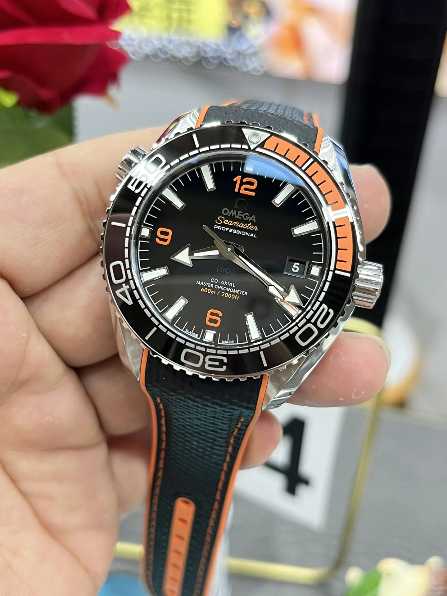 VS Factory Omega Seamaster Planet Ocean 600M 43.5mm Black/Orange Dial (215.32.44.21.01.001) 1:1 Super Clone – DD8900 Movement - VS Factory Official photo 8