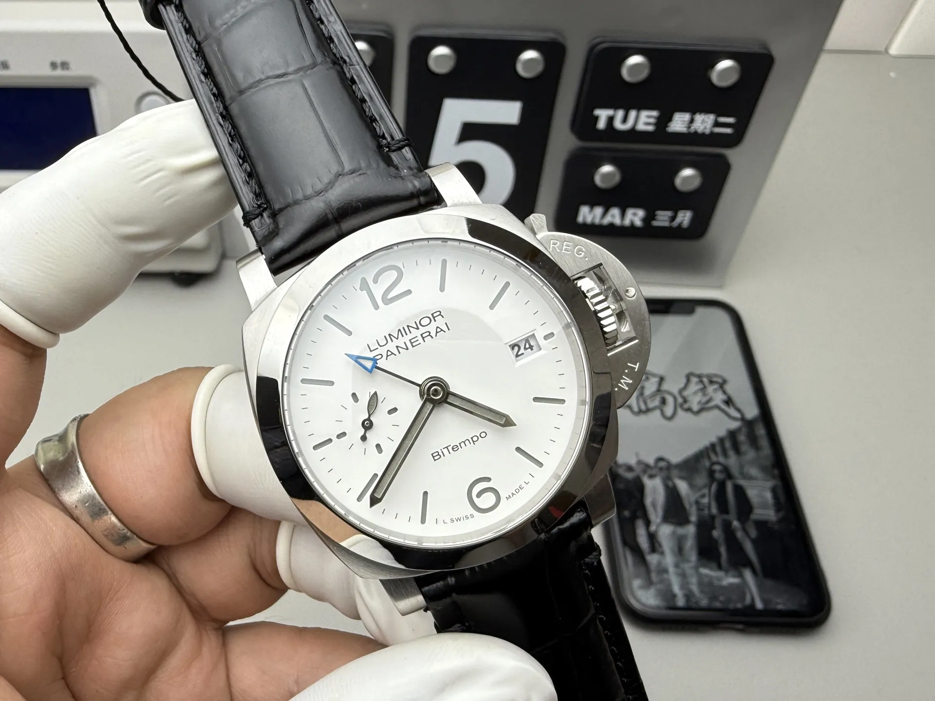 VS Factory Panerai Luminor BiTempo 44mm White Dial PAM01367 1:1 Super Clone - DDP.9012 Movement - VS Factory Official photo 3
