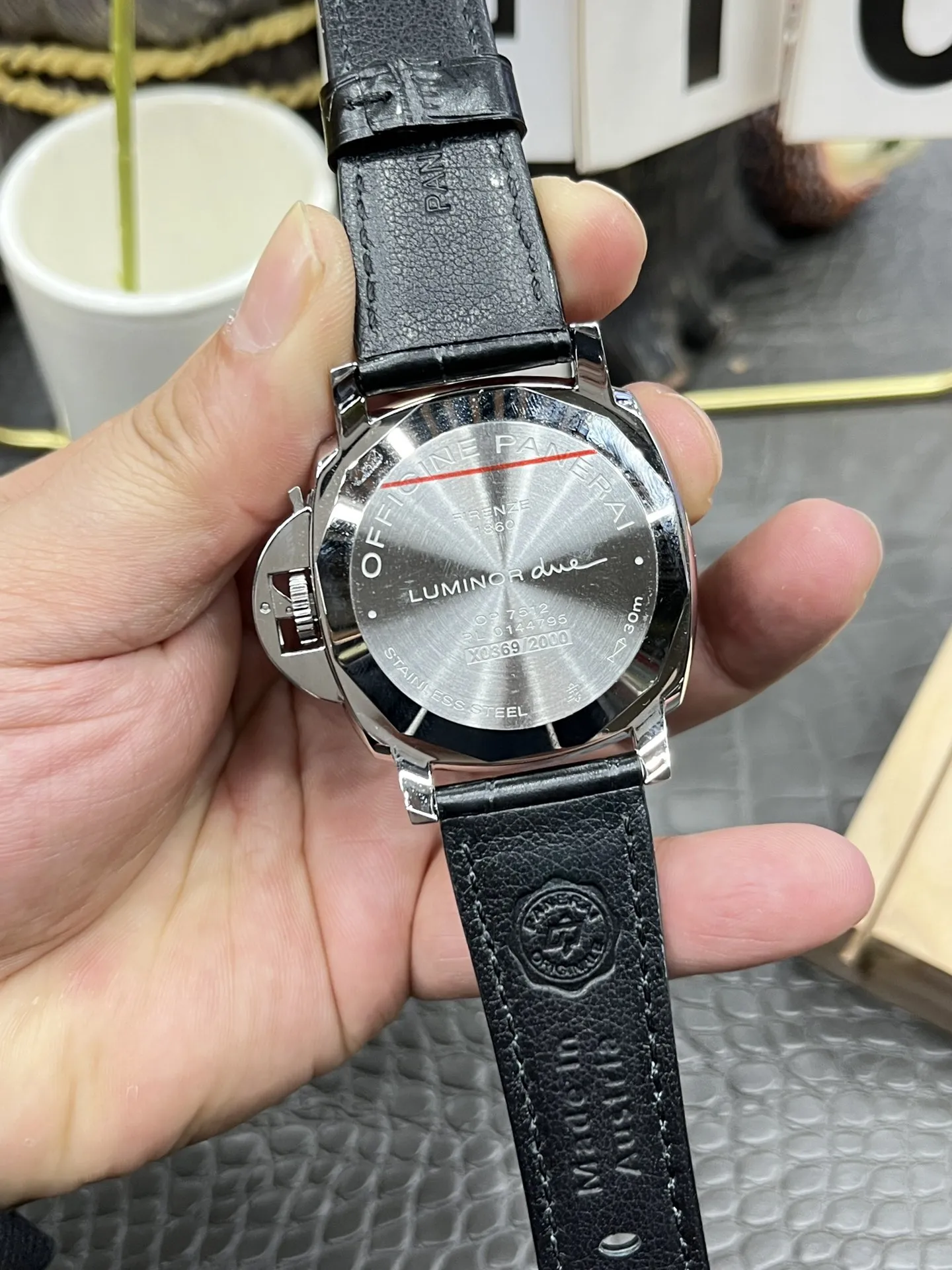 VS Factory Panerai Luminor Due 42mm Grey Dial Black Leather Strap Smooth Bezel(PAM01250)1:1 Super Clone - DDP.900 Movement - VS Factory Official photo 6