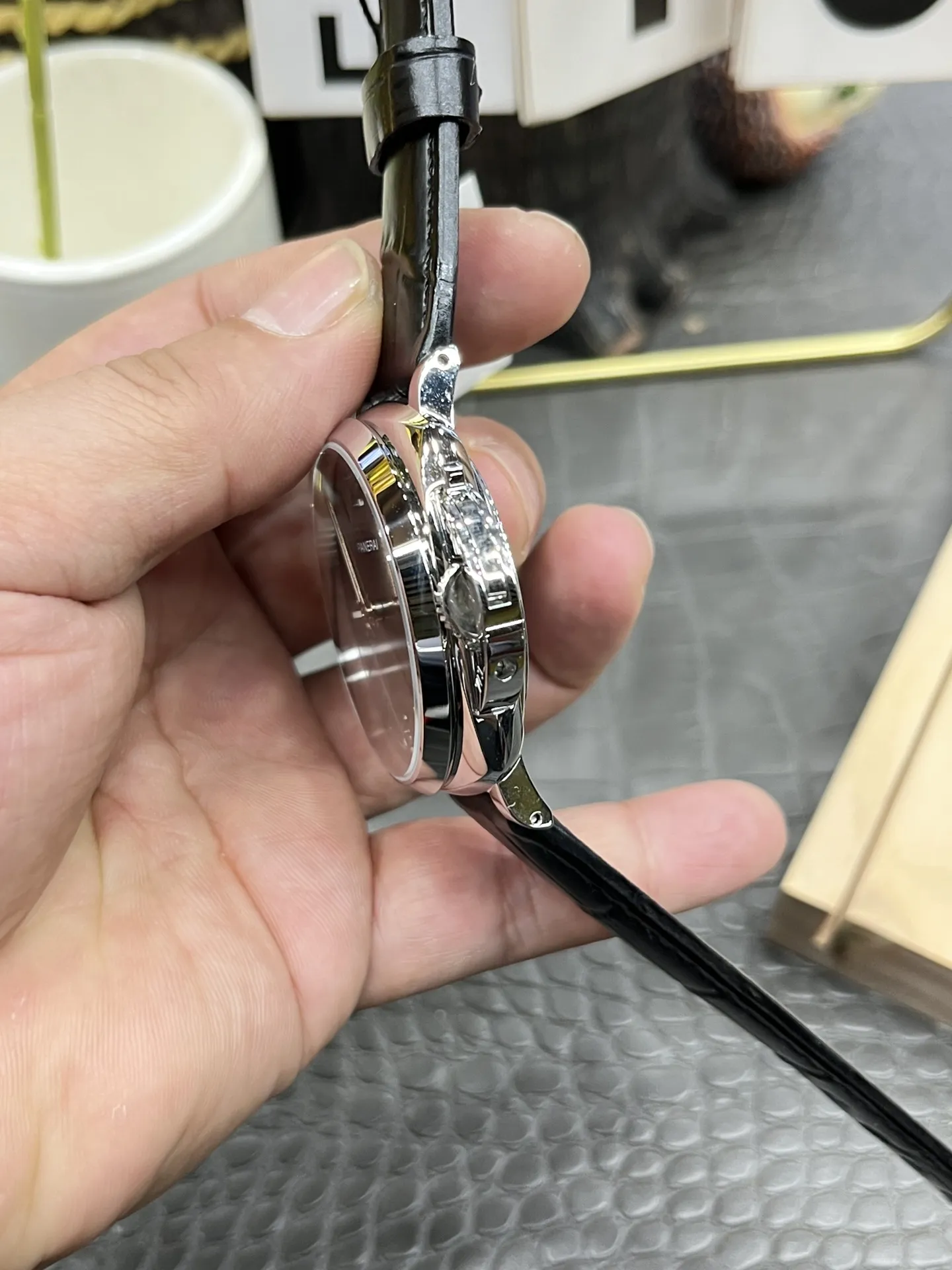 VS Factory Panerai Luminor Due 42mm Grey Dial Black Leather Strap Smooth Bezel(PAM01250)1:1 Super Clone - DDP.900 Movement - VS Factory Official photo 8
