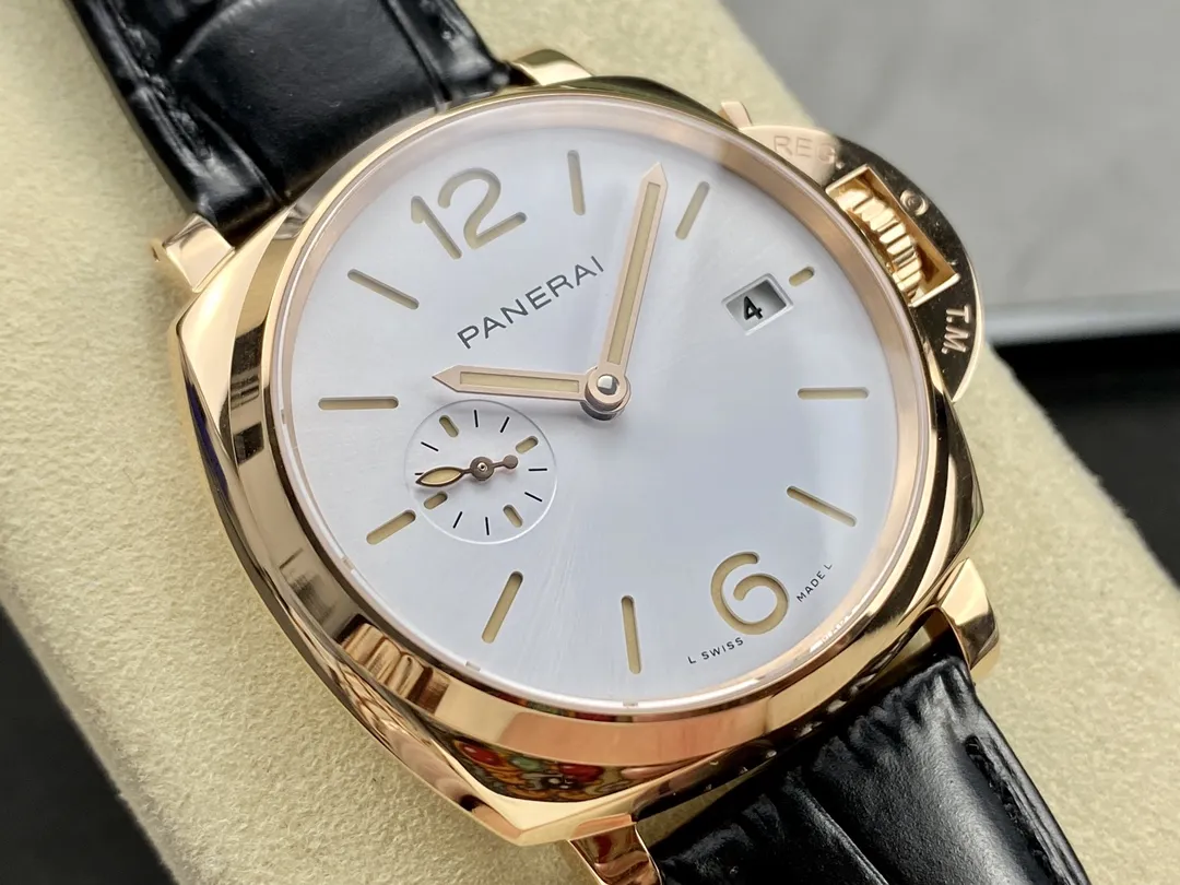 VS Factory Panerai Luminor Due 42mm White Dial Rose Gold Plated Smooth Bezel (PAM01336) 1:1 Super Clone – DDP.900 Movement - VS Factory Official photo 4