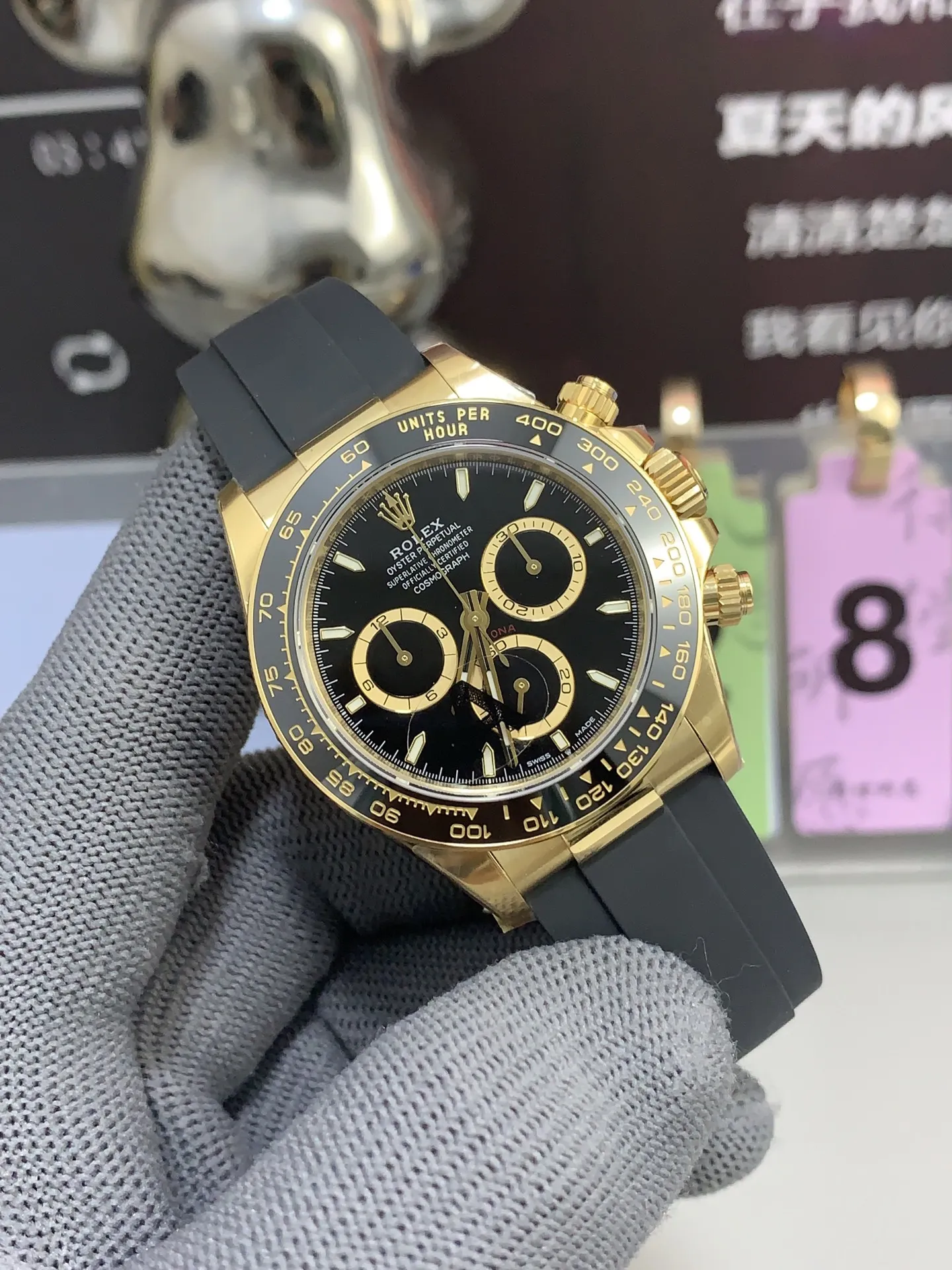 VS Factory Rolex Cosmograph Daytona 40mm Black Panda Dial Yellow Gold Rubber Strap (126518LN) 1:1 Super Clone – DD4131 Movement - VS Factory Official photo 3