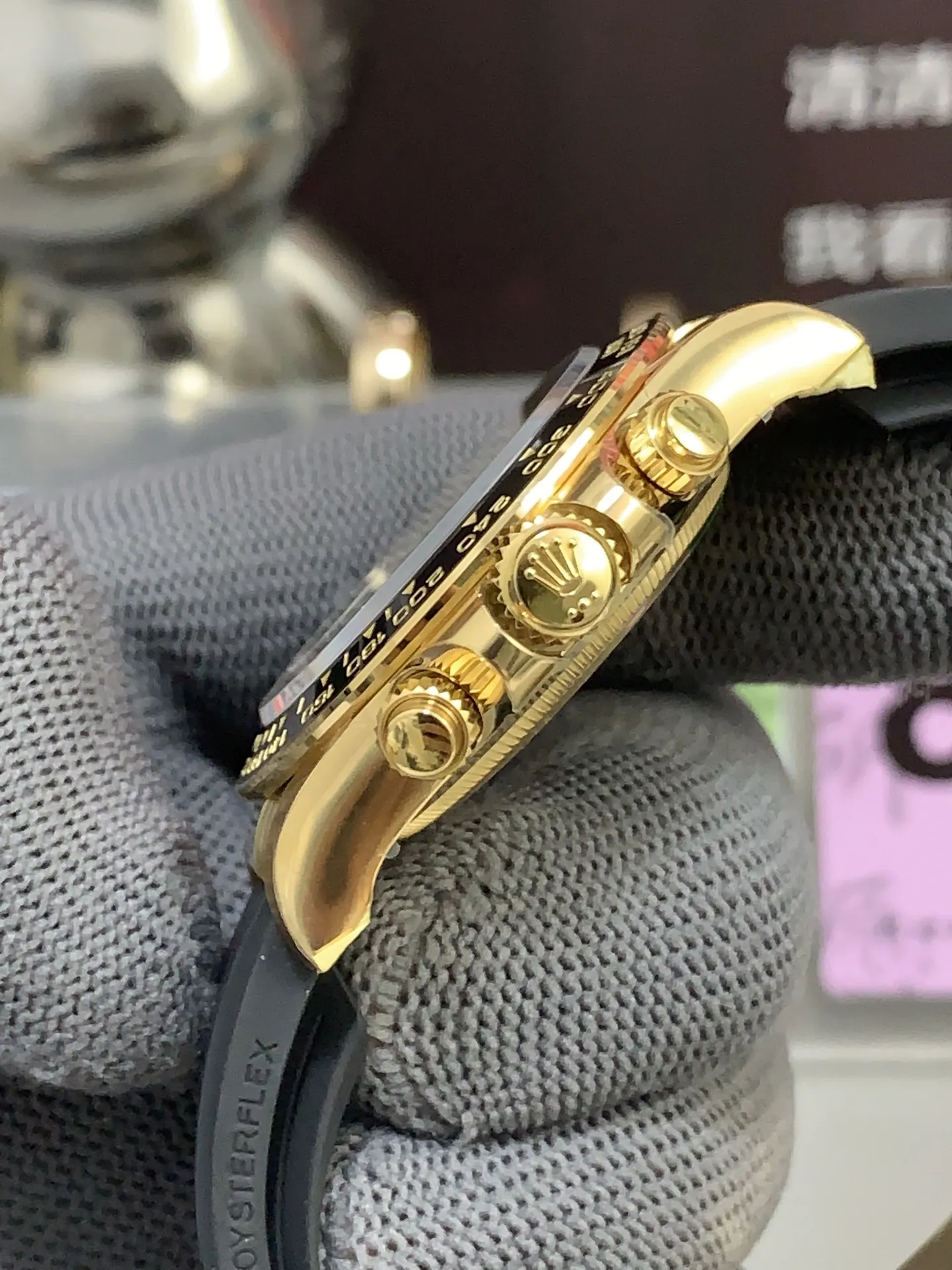 VS Factory Rolex Cosmograph Daytona 40mm Black Panda Dial Yellow Gold Rubber Strap (126518LN) 1:1 Super Clone – DD4131 Movement - VS Factory Official photo 8