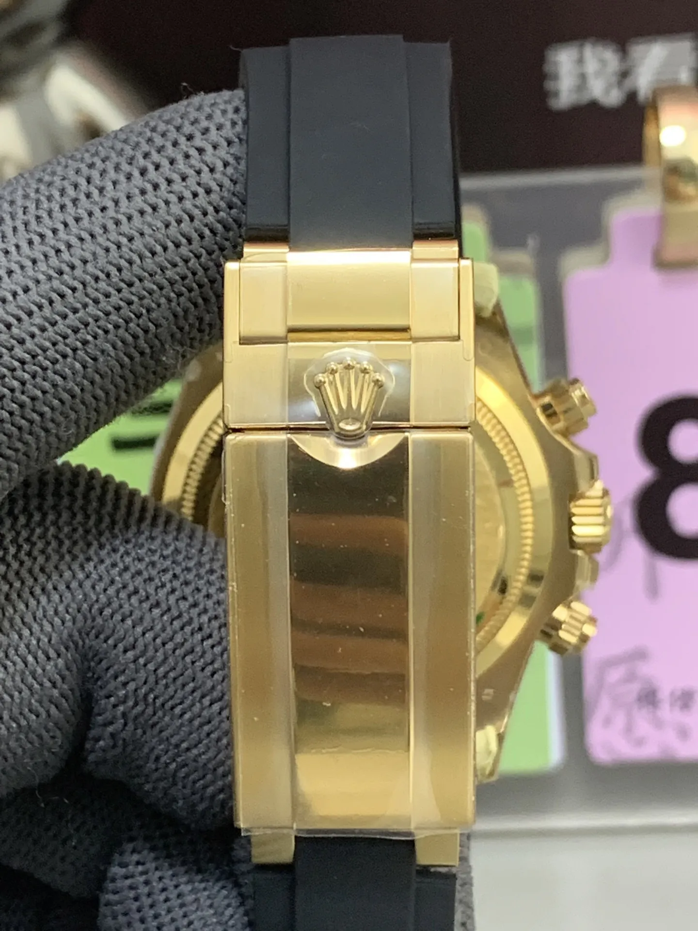 VS Factory Rolex Cosmograph Daytona 40mm Black Panda Dial Yellow Gold Rubber Strap (126518LN) 1:1 Super Clone – DD4131 Movement - VS Factory Official photo 9