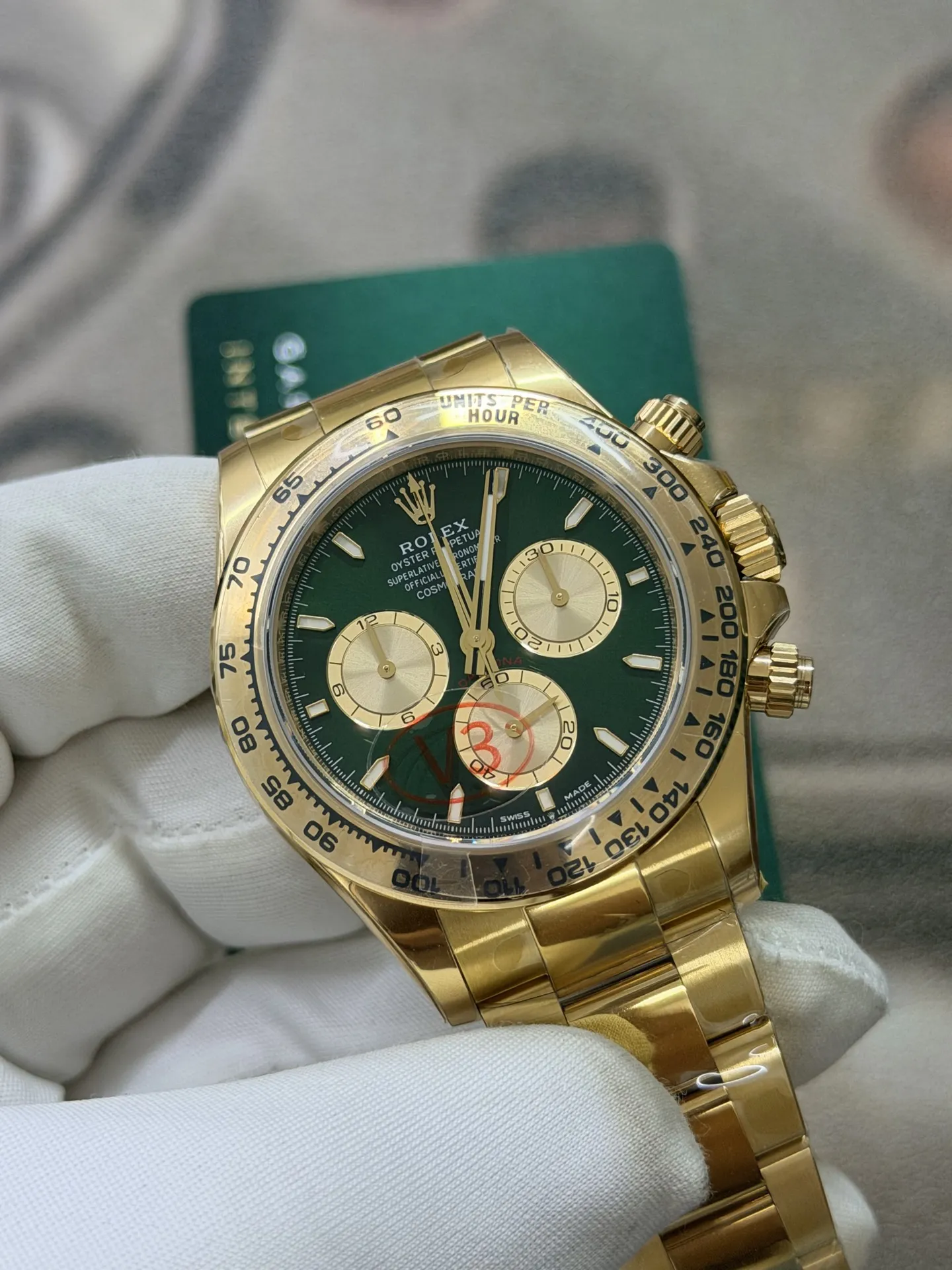 VS Factory Rolex Cosmograph Daytona 40mm Green Dial Yellow Gold(126508) 1:1 Super Clone – DD4131 Movement - VS Factory Official photo 3