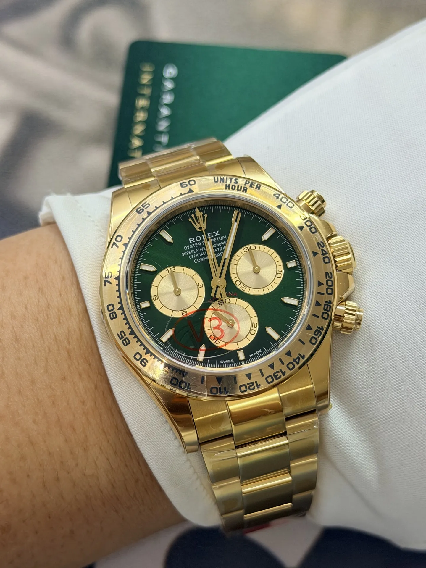 VS Factory Rolex Cosmograph Daytona 40mm Green Dial Yellow Gold(126508) 1:1 Super Clone – DD4131 Movement - VS Factory Official photo 8