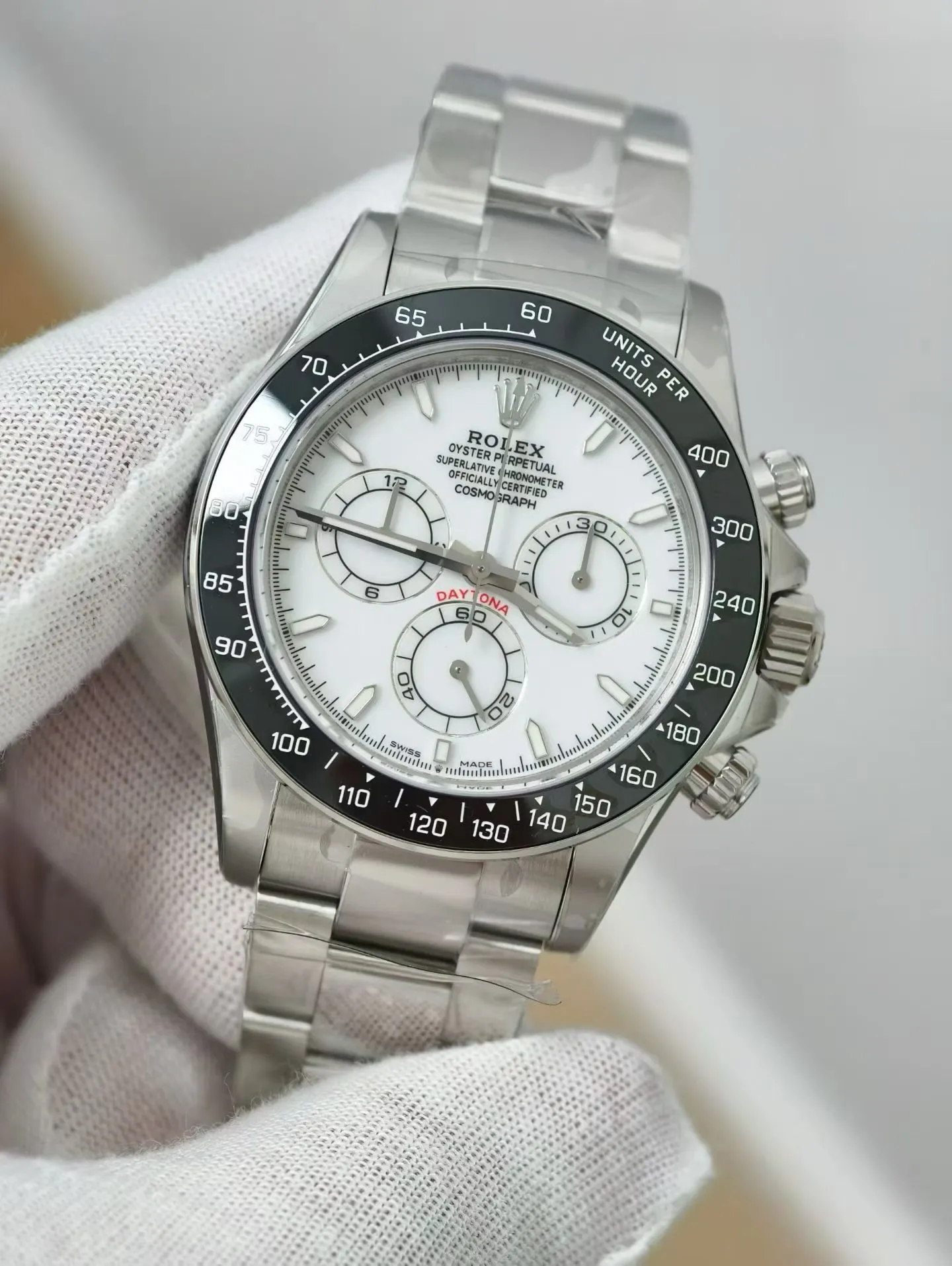 VS Factory Rolex Cosmograph Daytona 40mm "Panda" White Dial Exhibition Caseback (126502LN) 1:1 Super Clone – DD4131 Movement - VS Factory Official photo 3